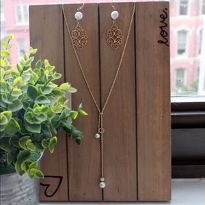 Michael Kors Gold and Pearl Necklace